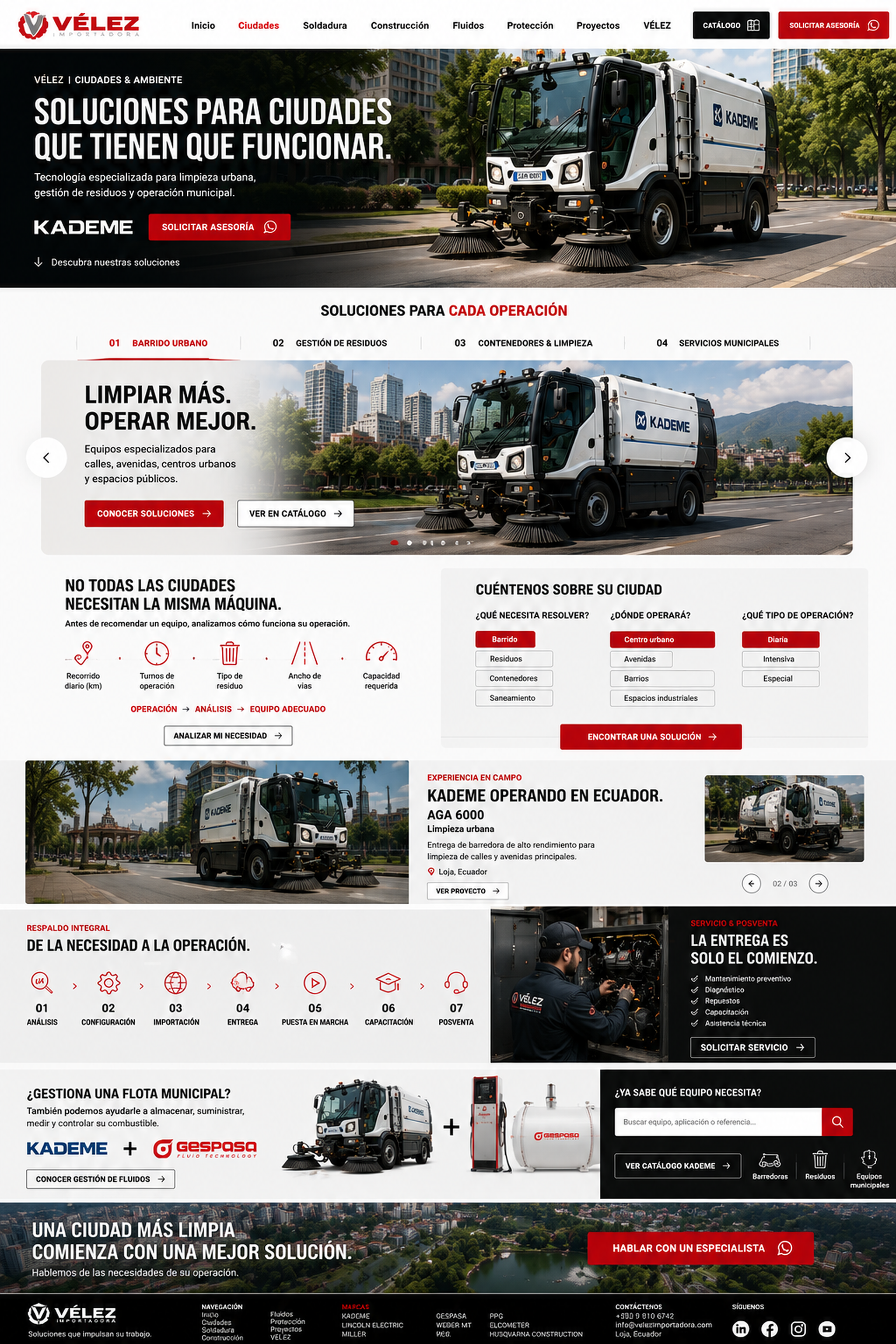 Diseño de la página Ciudades & Ambiente de VÉLEZ